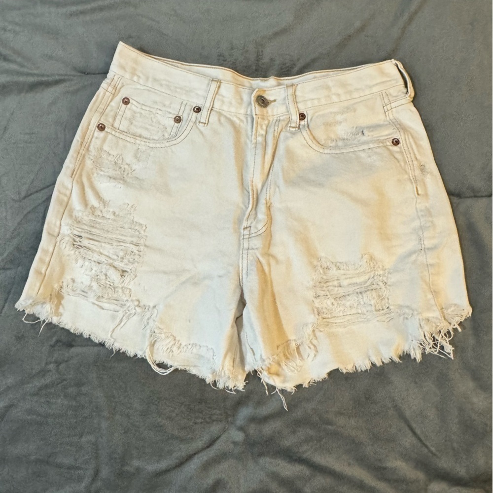 American Eagle Outfitters White Jean Shorts Distressed Casual

#1042